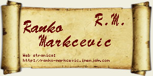 Ranko Markčević vizit kartica